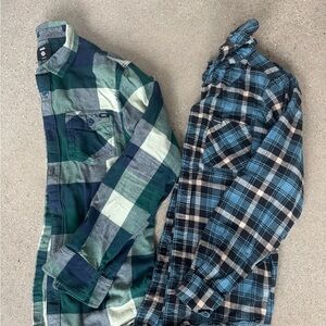 Vans Green and Volcom  Button Down Shirts